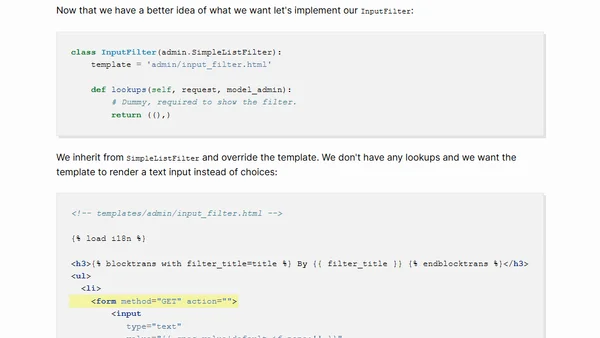 How to Add a Text Filter to Django Admin