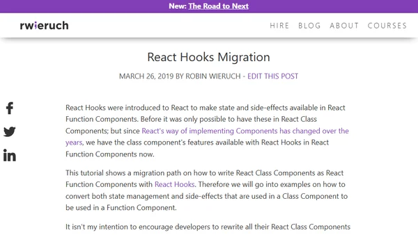 React Hooks Migration