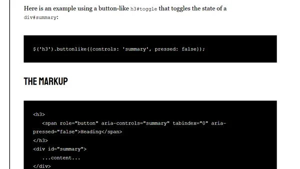 Accessible Buttons Jquery Plugin