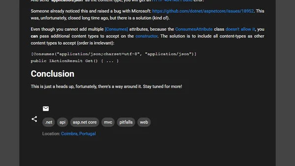ASP.NET Core Pitfalls - Content Type Mismatch