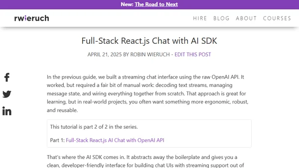 Full-Stack React.js Chat with AI SDK