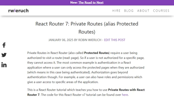 React Router 7: Private Routes (alias Protected Routes)