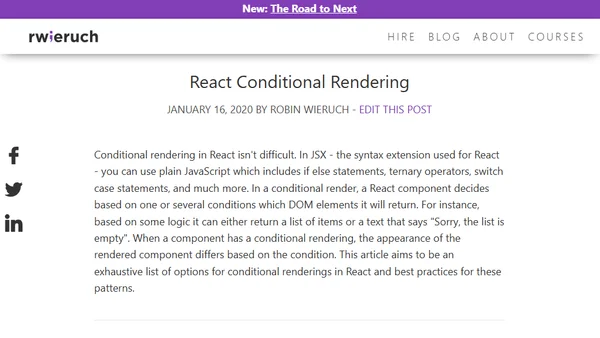 React Conditional Rendering