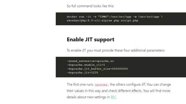 How to run PHP 8 with JIT support using Docker