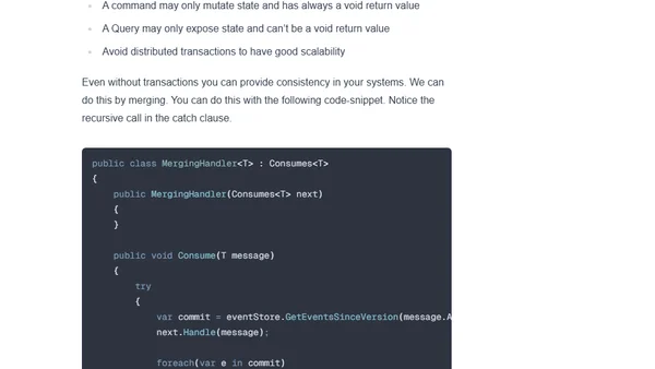 Some notes on the DDD/CQRS Course