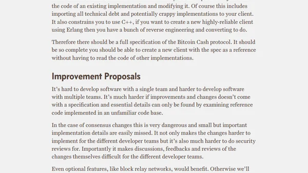 Bitcoin Cash needs a Specification