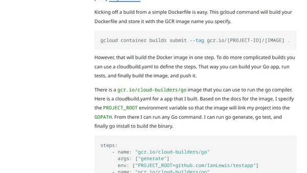 Building Go Applications with Google Container Builder