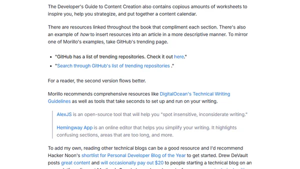 Book Review: The Developer's Guide to Content Creation