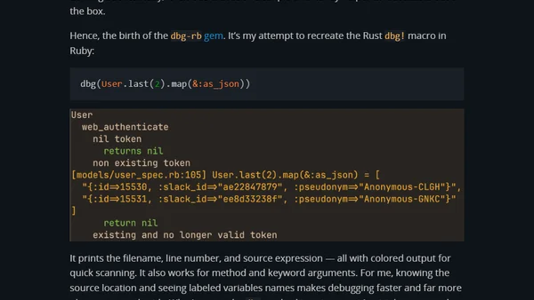 My puts Debugging Workflow in Rails Apps