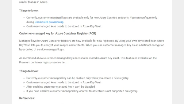 Customer-Managed Keys for Azure CosmosDB & Container Registry