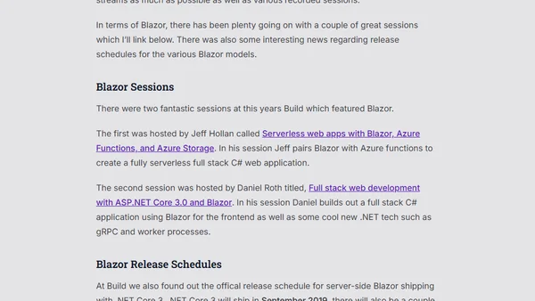 Blazor Bites Updated and Build 2019 Blazor Roundup