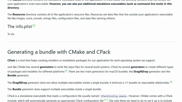 Some notes about generating a macOS bundle with CMake