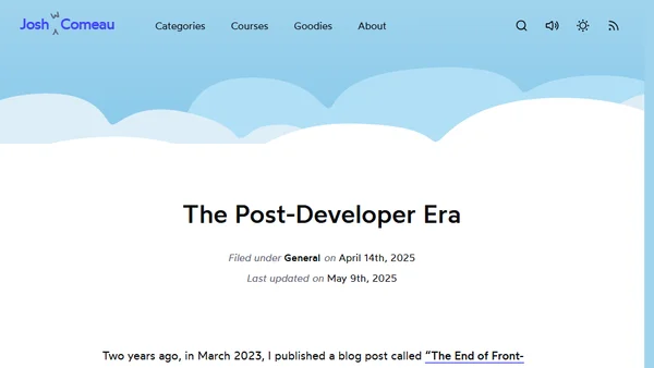 The Post-Developer Era