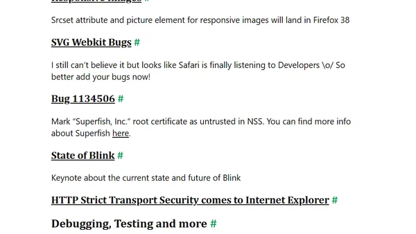 Browsers and Bugs 07/2015