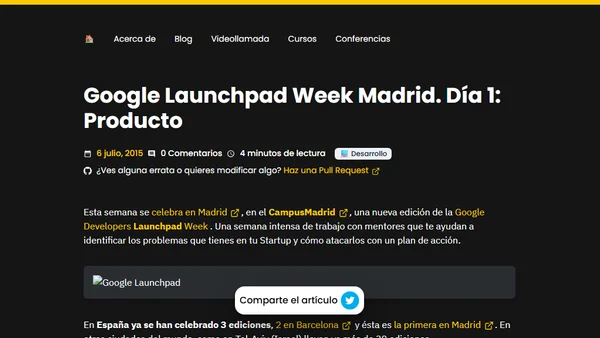 Google Launchpad Week Madrid. Día 1: Producto