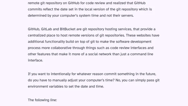 git is hard, but time travel in git is easy.