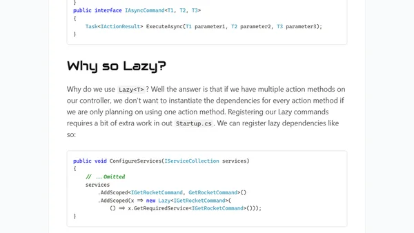 ASP.NET Core Lazy Command Pattern