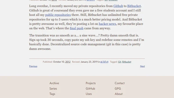 Moving private repositories to Bitbucket
