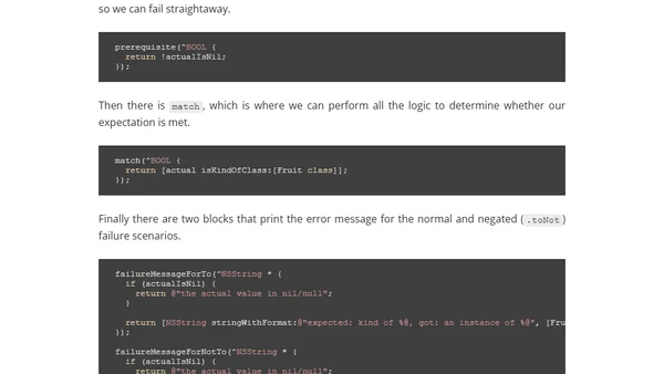 Writing an Expecta custom matcher