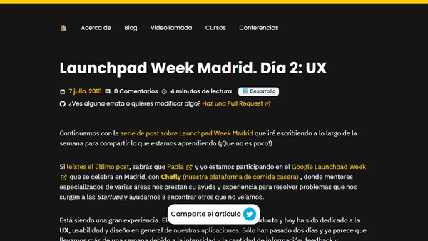 Launchpad Week Madrid. Día 2: UX