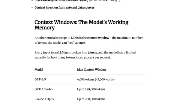 A Journey from AI to LLMs and MCP - 2 - How LLMs Work — Embeddings, Vectors, and Context Windows