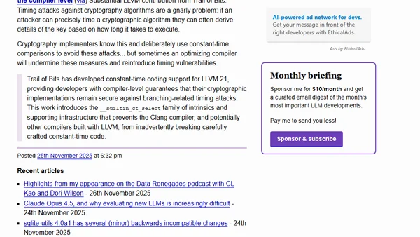 Constant-time support lands in LLVM: Protecting cryptographic code at the compiler level