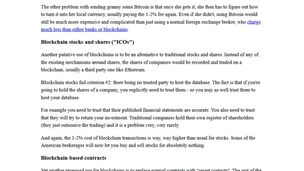 There aren't that many uses for blockchains