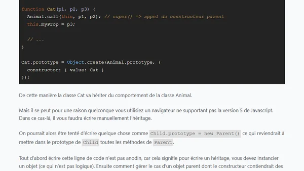 Faire un héritage propre en Javascript