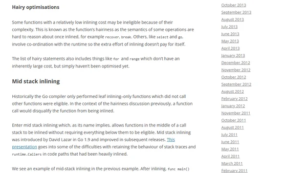 Mid-stack inlining in Go