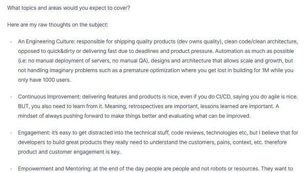 What would you focus on when hiring engineering vp for a team of 10?