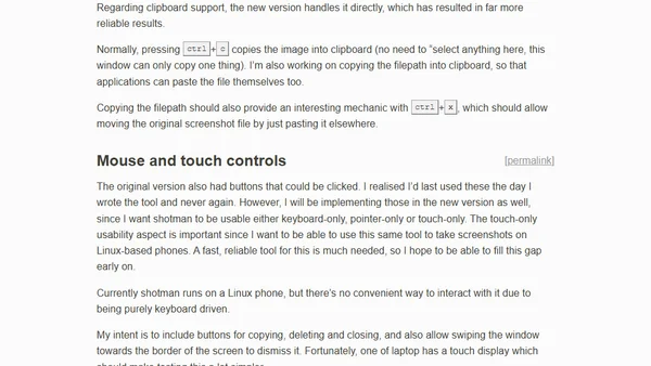 Shotman 0.2 development update part 1