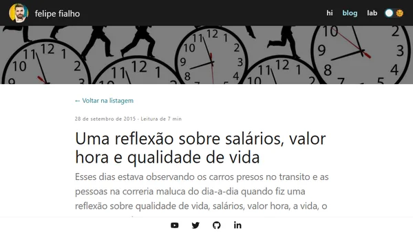 Uma reflexão sobre salários, valor hora e qualidade de vida