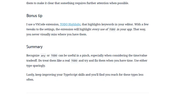 Type <code>TODO</code>
