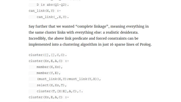 Semi-supervised clustering with logic programming