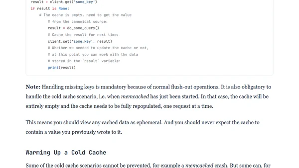 Python + Memcached: Efficient Caching in Distributed Applications