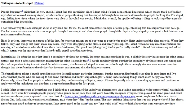 Willingness to look stupid