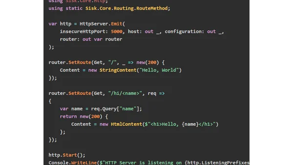 Sisk - An Alternative .NET HTTP Server