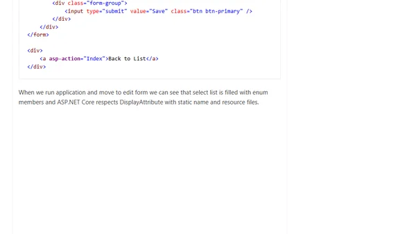 Displaying enum as select list in ASP.NET Core