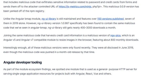 Angular vs React: the security risk of indirect dependencies