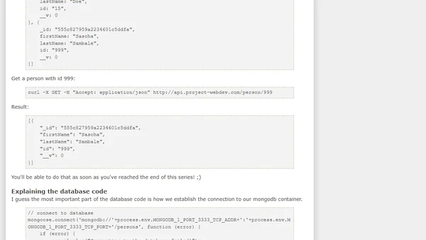 Series: How to create your own website based on Docker (Part 8 - Creating the ioJS REST API Docker container)