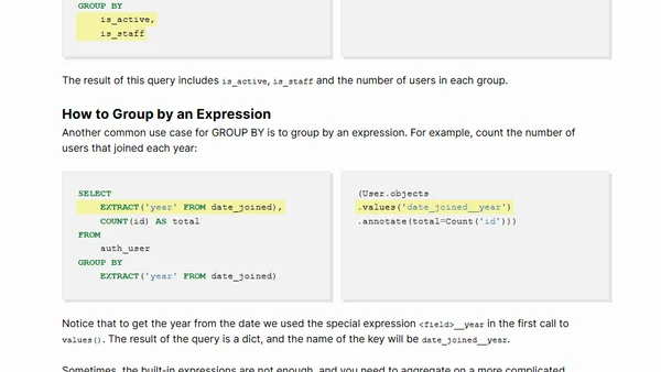 Understand Group by in Django with SQL