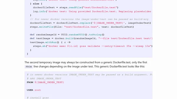 Testing docker images with goss on jenkins