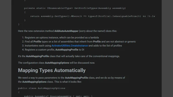 Automatic Mappings with AutoMapper