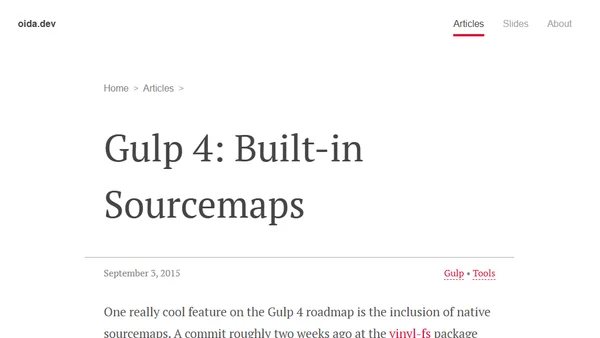 Gulp 4: Built-in Sourcemaps