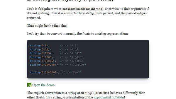 Solving a Mystery Behavior of parseInt() in JavaScript