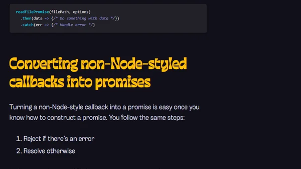 Converting callbacks to promises