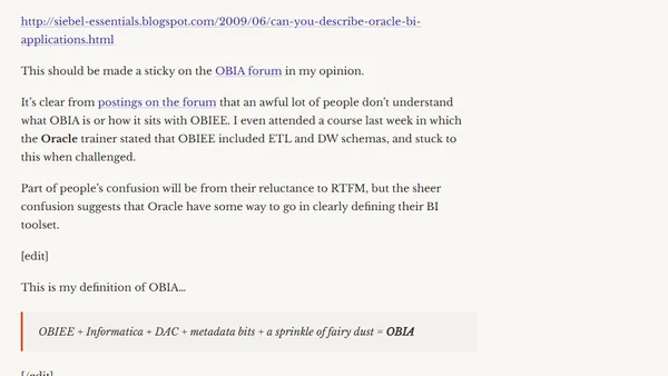 What is OBIA...
