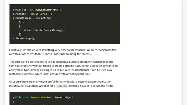 [C# 4.0] Implementing a custom dynamic object