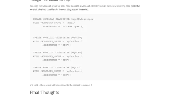 Workload Isolation in Azure Synapse Analytics (Resource Governor)