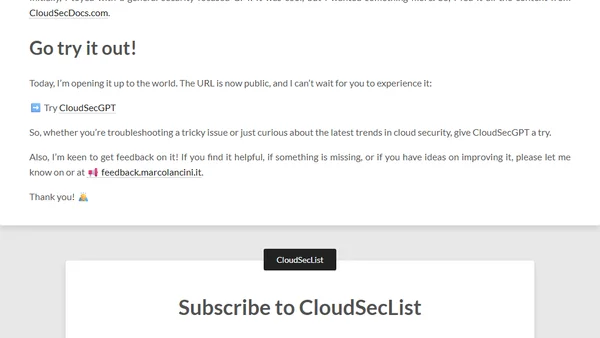 Introducing CloudSecGPT: Your Go-To AI for Cloud Security Insights